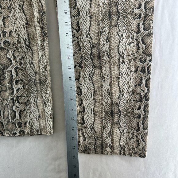 Jules & Leopold Pull-On Crop Pants Womens M Slim Straight Snake Skin Print Beige - Picture 9 of 12
